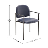 Tiffany Comfort Navy Vinyl Stackable Steel Side Reception Chair with Arms