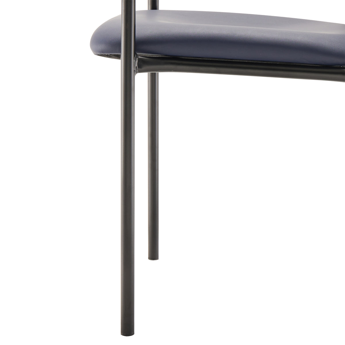Tiffany Comfort Navy Vinyl Stackable Steel Side Reception Chair with Arms