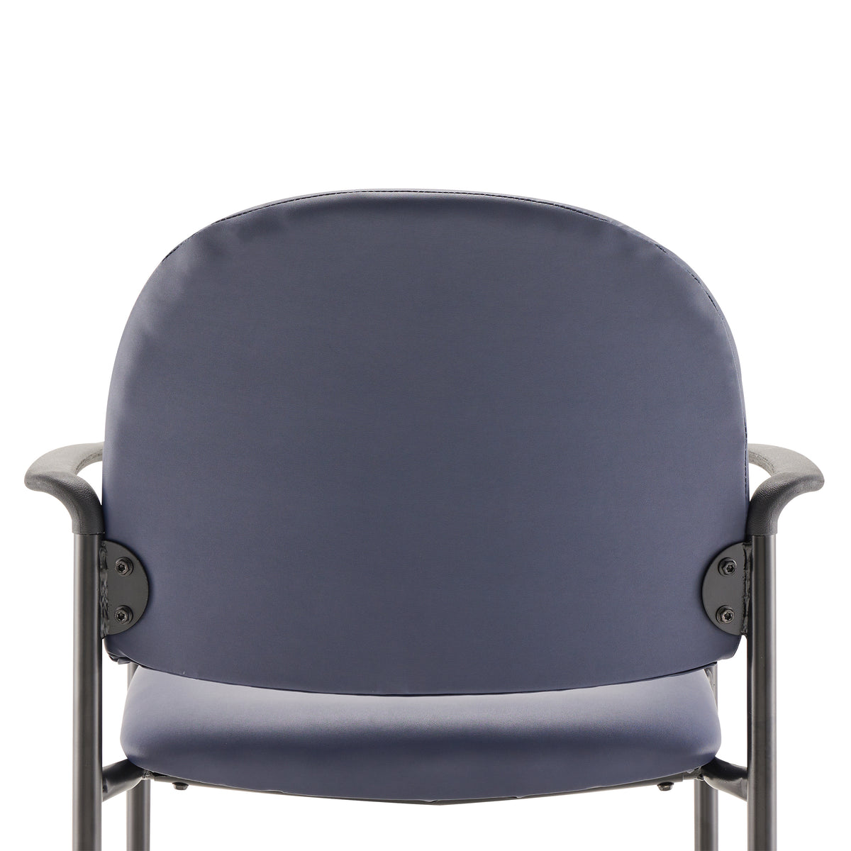 Tiffany Comfort Navy Vinyl Stackable Steel Side Reception Chair with Arms