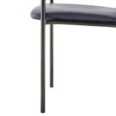 Tiffany Comfort Navy Vinyl Stackable Steel Side Reception Chair with Arms