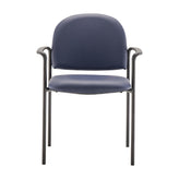 Tiffany Comfort Navy Vinyl Stackable Steel Side Reception Chair with Arms