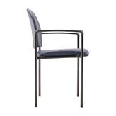 Tiffany Comfort Navy Vinyl Stackable Steel Side Reception Chair with Arms