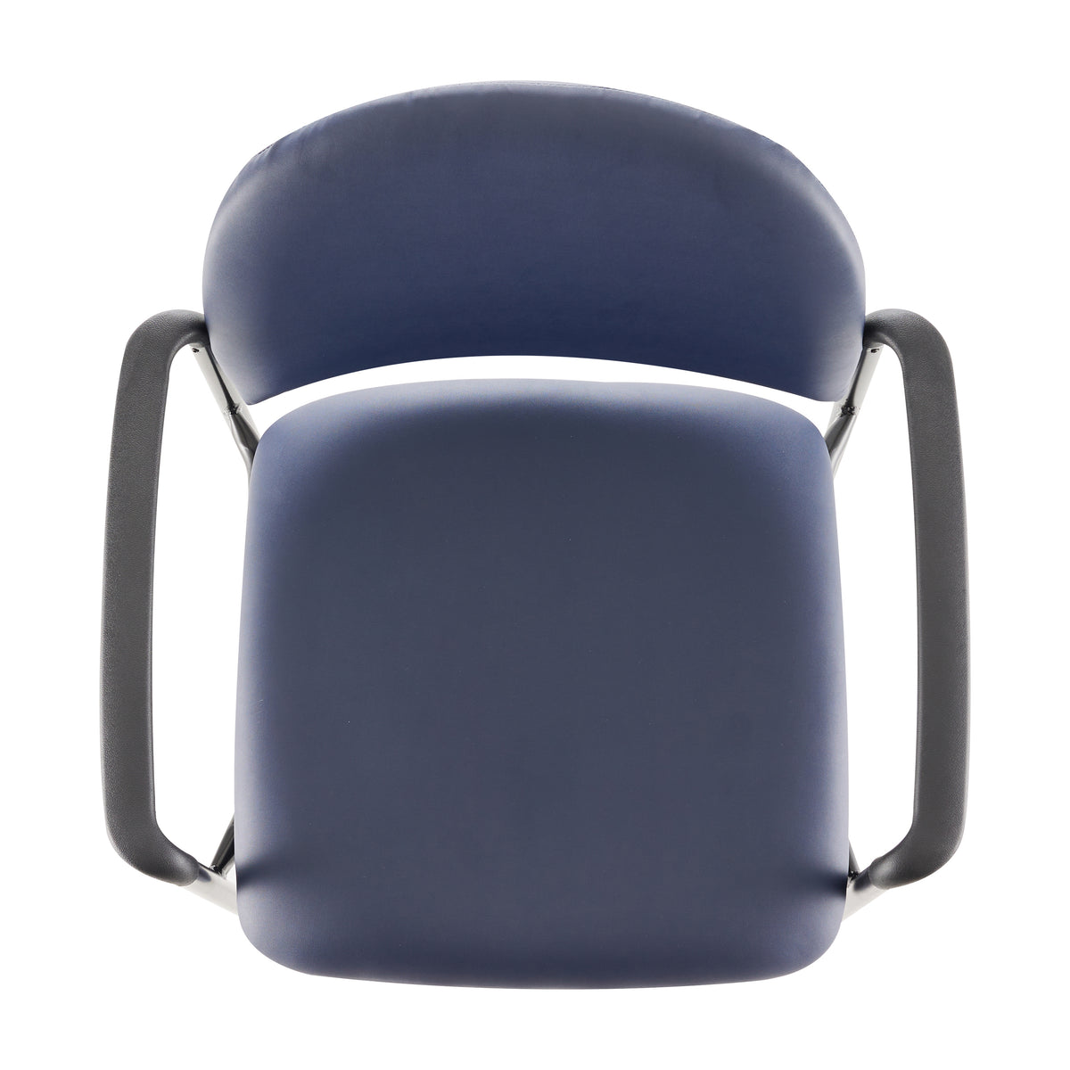 Tiffany Comfort Navy Vinyl Stackable Steel Side Reception Chair with Arms
