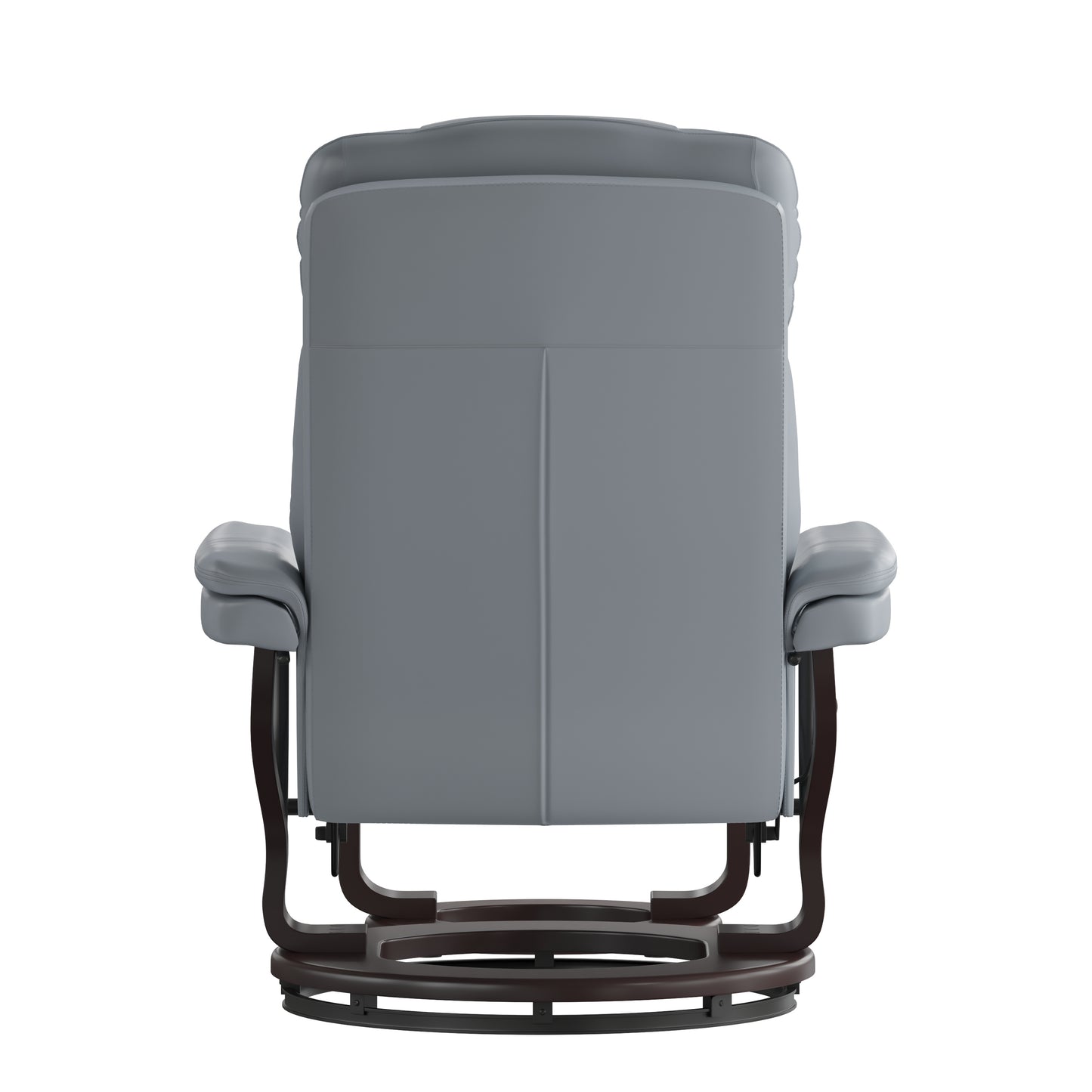 Allie Recliner Chair with Ottoman | Gray LeatherSoft Swivel Recliner Chair with Ottoman Footrest
