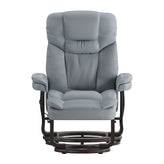 Allie Recliner Chair with Ottoman | Gray LeatherSoft Swivel Recliner Chair with Ottoman Footrest