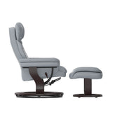 Allie Recliner Chair with Ottoman | Gray LeatherSoft Swivel Recliner Chair with Ottoman Footrest