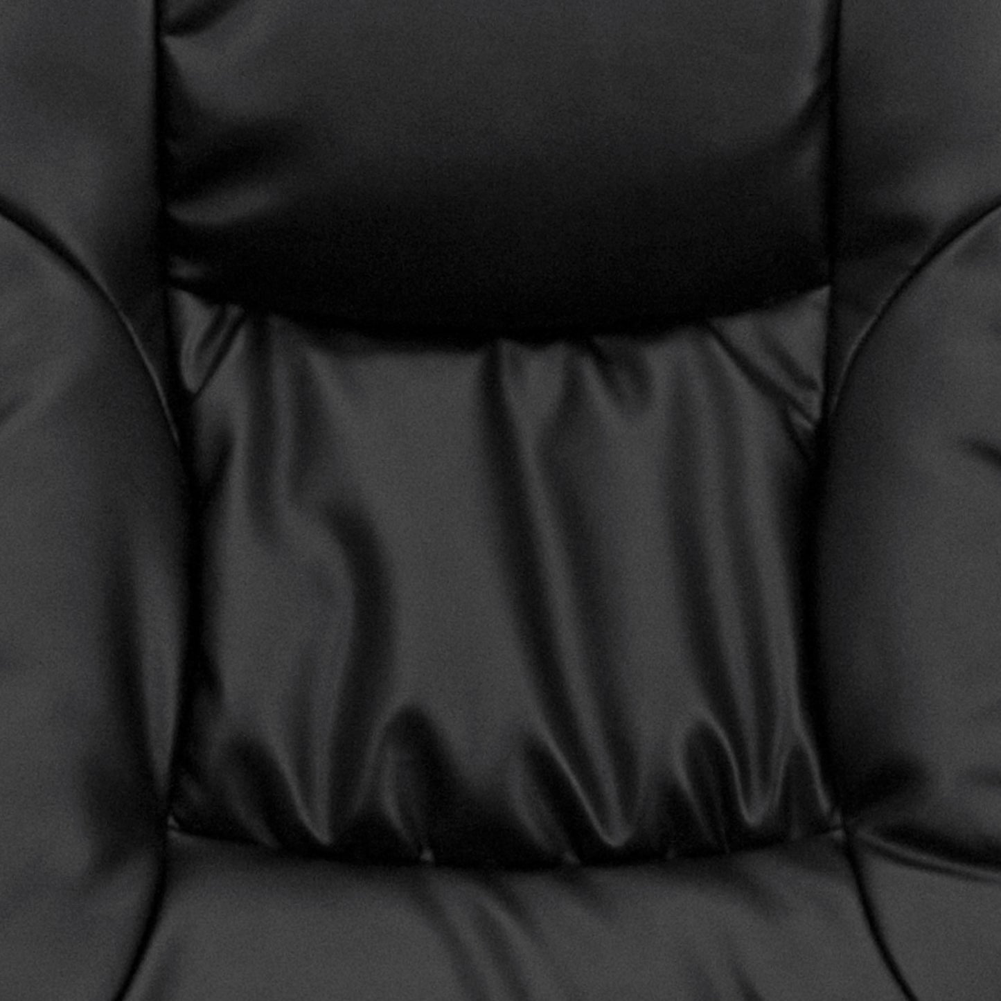 Rachel Contemporary Multi-Position Recliner and Ottoman with Wrapped Base in Black LeatherSoft