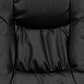 Rachel Contemporary Multi-Position Recliner and Ottoman with Wrapped Base in Black LeatherSoft