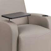 George Gray LeatherSoft Guest Chair with Tablet Arm, Front Wheel Casters and Cup Holder