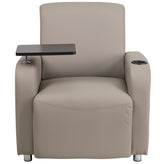 George Gray LeatherSoft Guest Chair with Tablet Arm, Chrome Legs and Cup Holder