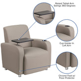 George Gray LeatherSoft Guest Chair with Tablet Arm, Chrome Legs and Cup Holder