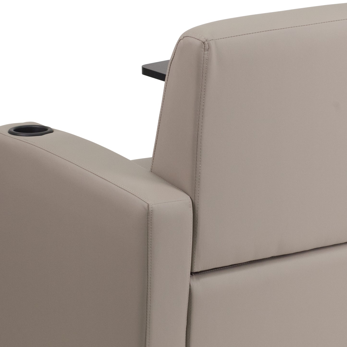 George Gray LeatherSoft Guest Chair with Tablet Arm, Chrome Legs and Cup Holder