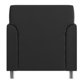 HERCULES Diplomat Black LeatherSoft Chair with Clean Line-Stitched Frame and Chrome Legs