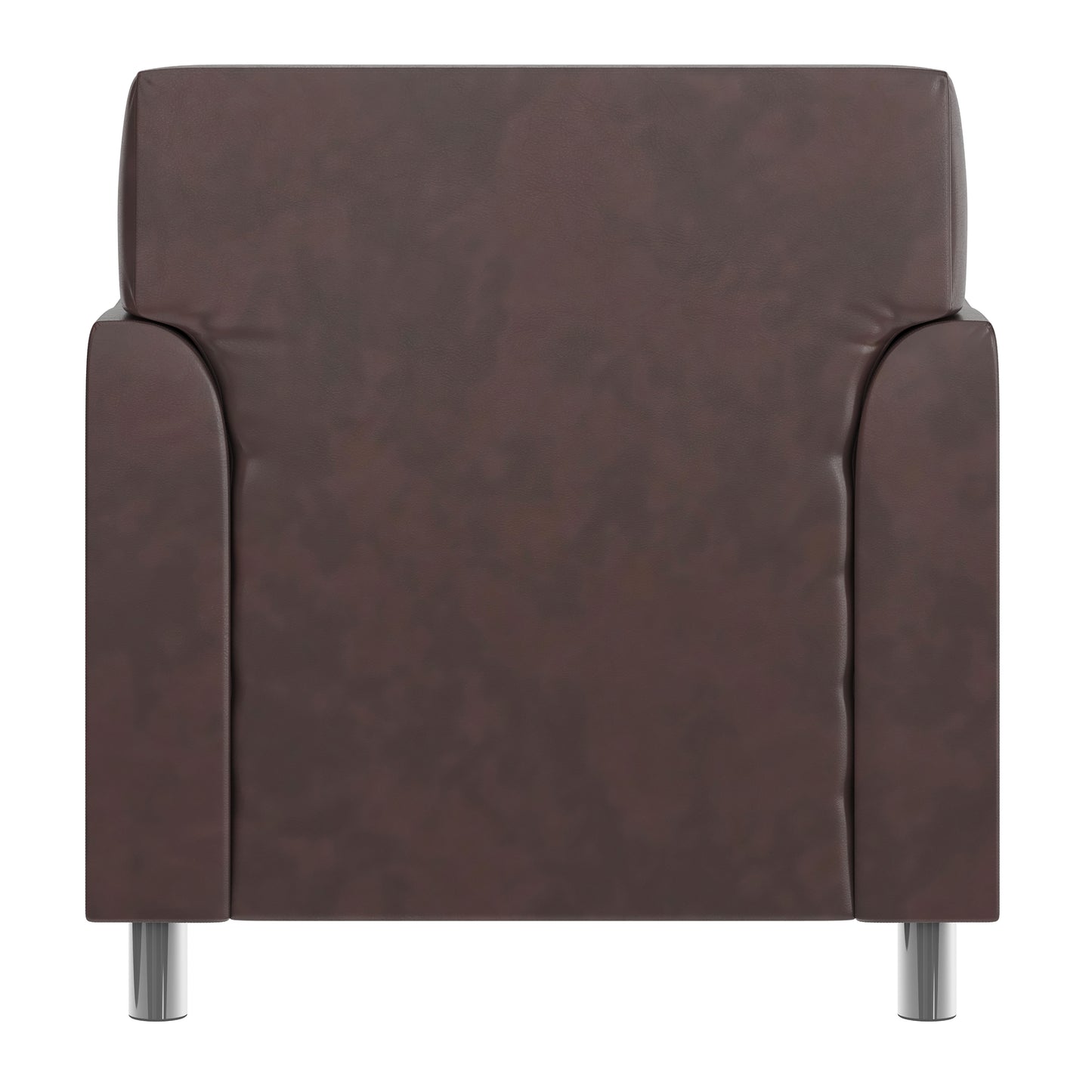 HERCULES Diplomat Brown LeatherSoft Chair with Clean Line-Stitched Frame and Chrome Legs