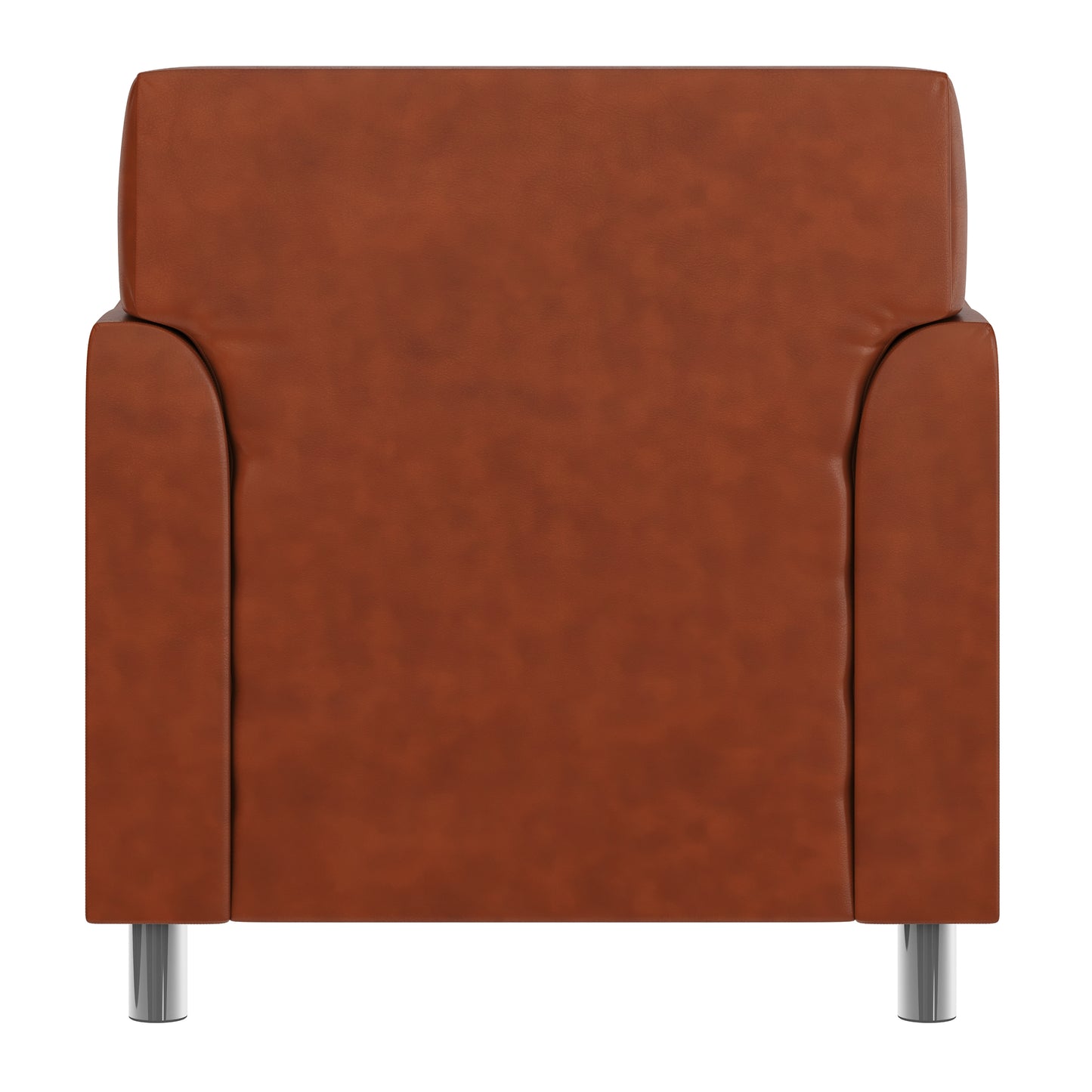 HERCULES Diplomat Cognac LeatherSoft Chair with Clean Line-Stitched Frame and Chrome Legs