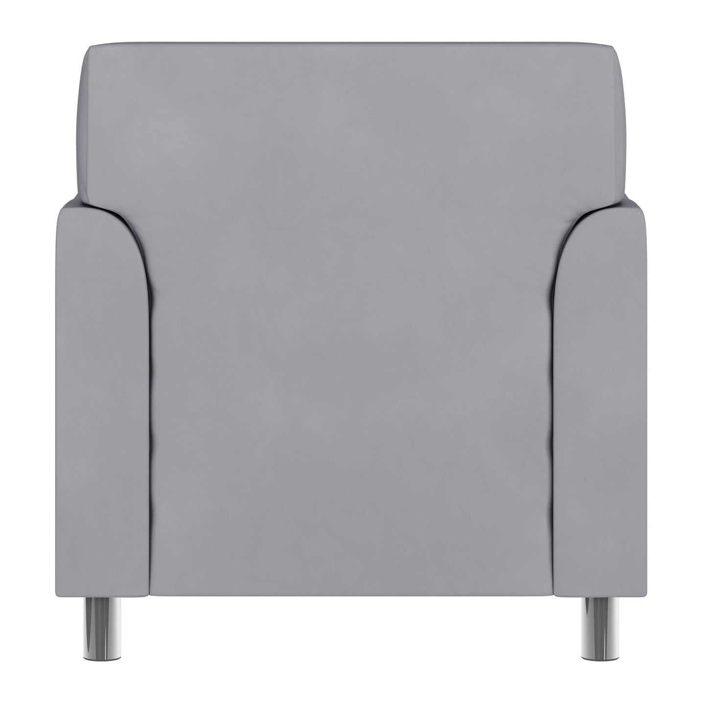 HERCULES Diplomat Gray LeatherSoft Chair with Clean Line-Stitched Frame and Chrome Legs