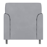 HERCULES Diplomat Gray LeatherSoft Chair with Clean Line-Stitched Frame and Chrome Legs
