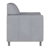 HERCULES Diplomat Gray LeatherSoft Chair with Clean Line-Stitched Frame and Chrome Legs