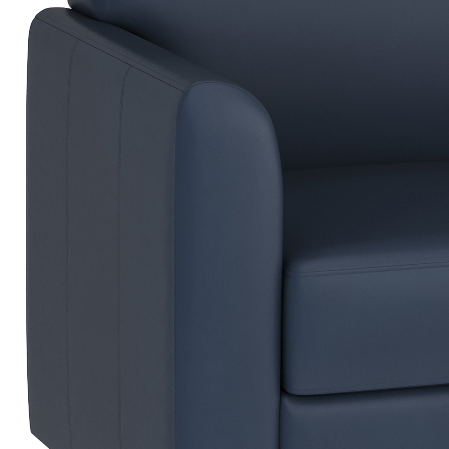 HERCULES Diplomat Navy LeatherSoft Chair with Clean Line-Stitched Frame and Chrome Legs