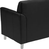 HERCULES Diplomat Black LeatherSoft Loveseat with Clean Line-Stitched Frame and Chrome Legs