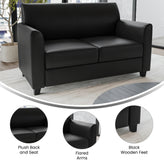 HERCULES Diplomat Series Black LeatherSoft Loveseat