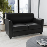 HERCULES Diplomat Series Black LeatherSoft Loveseat