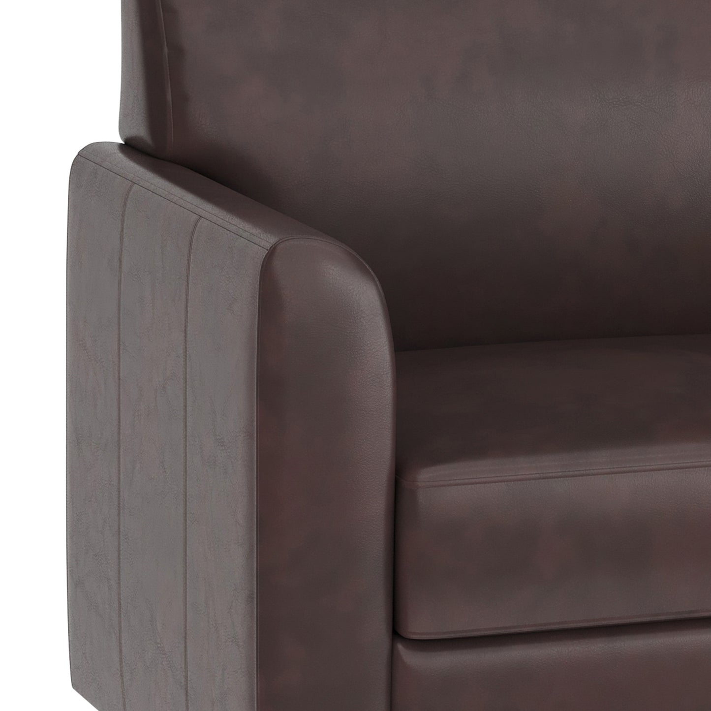 HERCULES Diplomat Brown LeatherSoft Loveseat with Clean Line-Stitched Frame and Chrome Legs