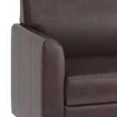 HERCULES Diplomat Brown LeatherSoft Loveseat with Clean Line-Stitched Frame and Chrome Legs