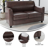 HERCULES Diplomat Series Brown LeatherSoft Loveseat