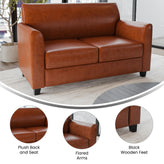 HERCULES Diplomat Series Cognac LeatherSoft Loveseat