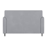 HERCULES Diplomat Gray LeatherSoft Loveseat with Clean Line-Stitched Frame and Chrome Legs