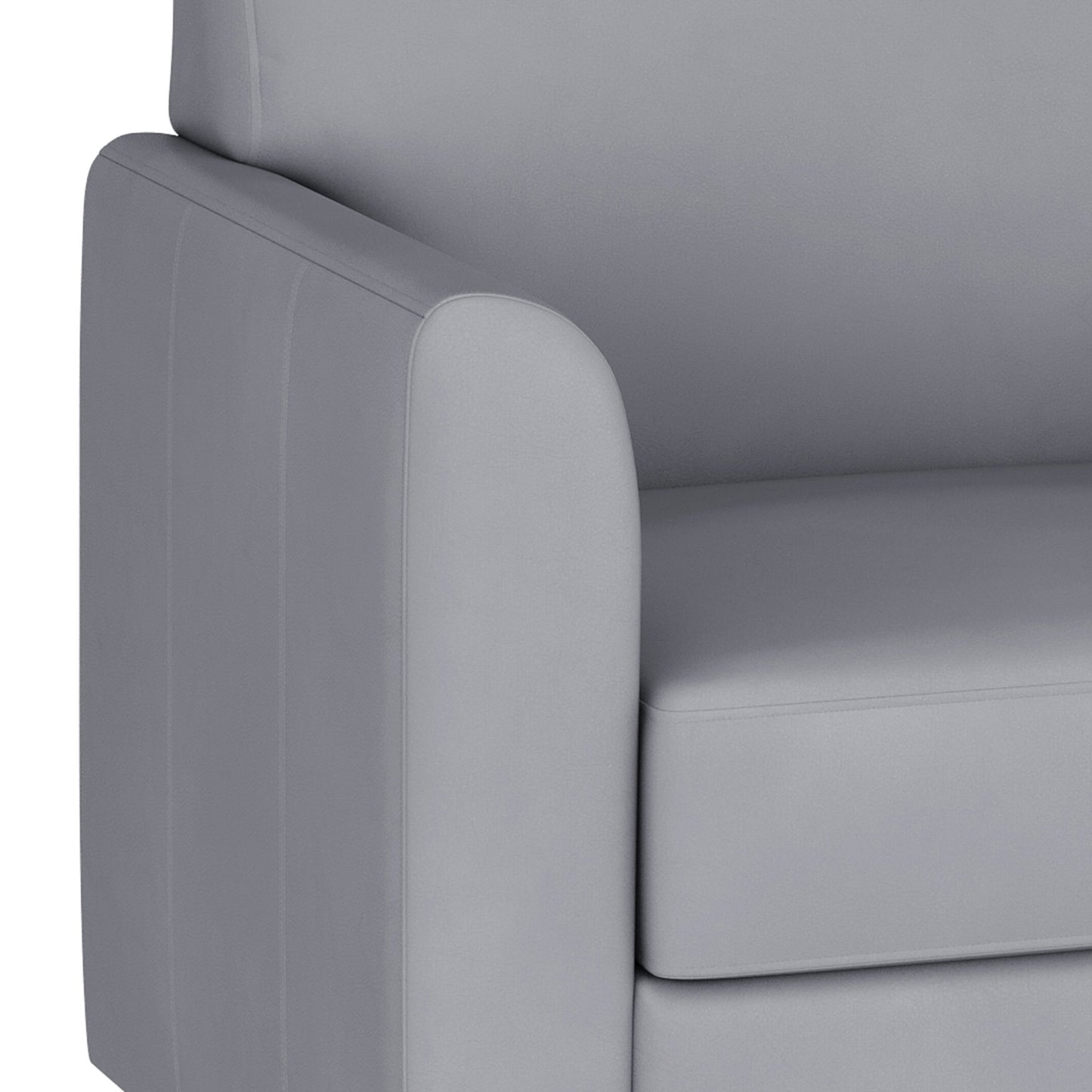 HERCULES Diplomat Gray LeatherSoft Loveseat with Clean Line-Stitched Frame and Chrome Legs
