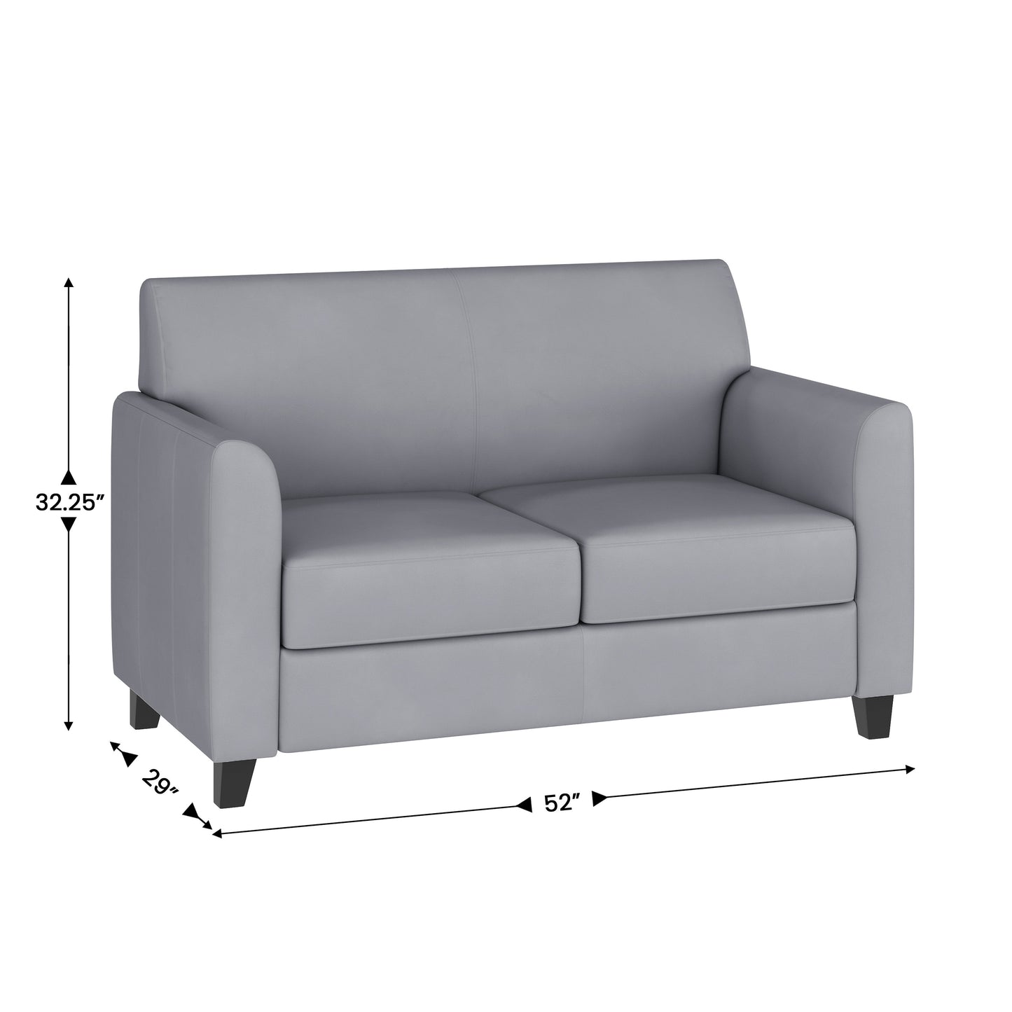 HERCULES Diplomat Series Gray LeatherSoft Loveseat