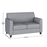 HERCULES Diplomat Series Gray LeatherSoft Loveseat
