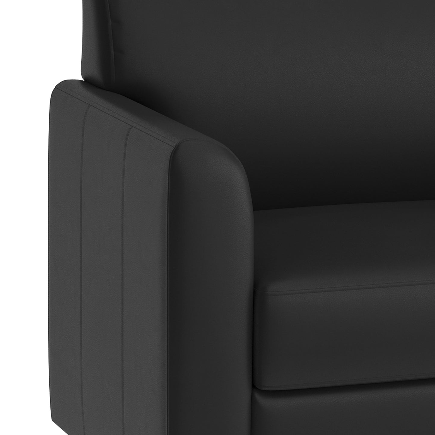 HERCULES Diplomat Black LeatherSoft Sofa with Clean Line-Stitched Frame and Chrome Legs