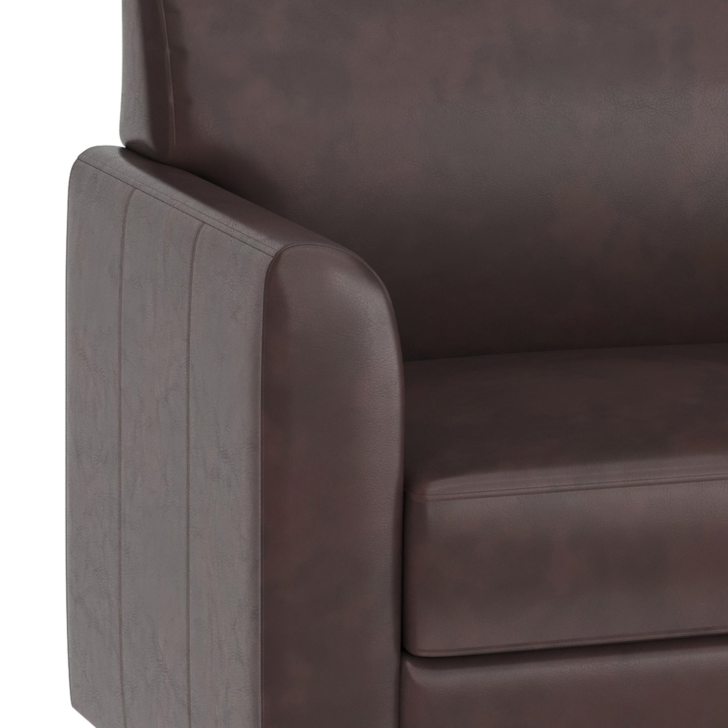 HERCULES Diplomat Brown LeatherSoft Sofa with Clean Line-Stitched Frame and Chrome Legs