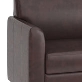 HERCULES Diplomat Brown LeatherSoft Sofa with Clean Line-Stitched Frame and Chrome Legs