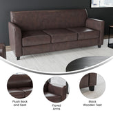 HERCULES Diplomat Series Brown LeatherSoft Sofa