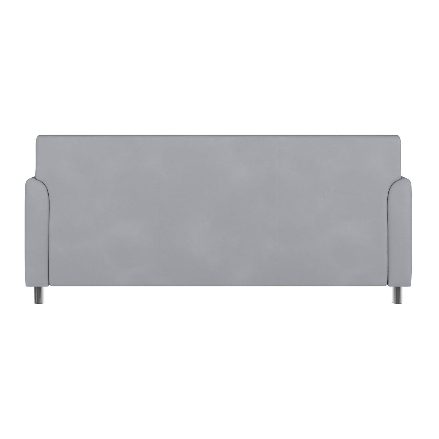 HERCULES Diplomat Gray LeatherSoft Sofa with Clean Line-Stitched Frame and Chrome Legs