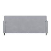 HERCULES Diplomat Gray LeatherSoft Sofa with Clean Line-Stitched Frame and Chrome Legs