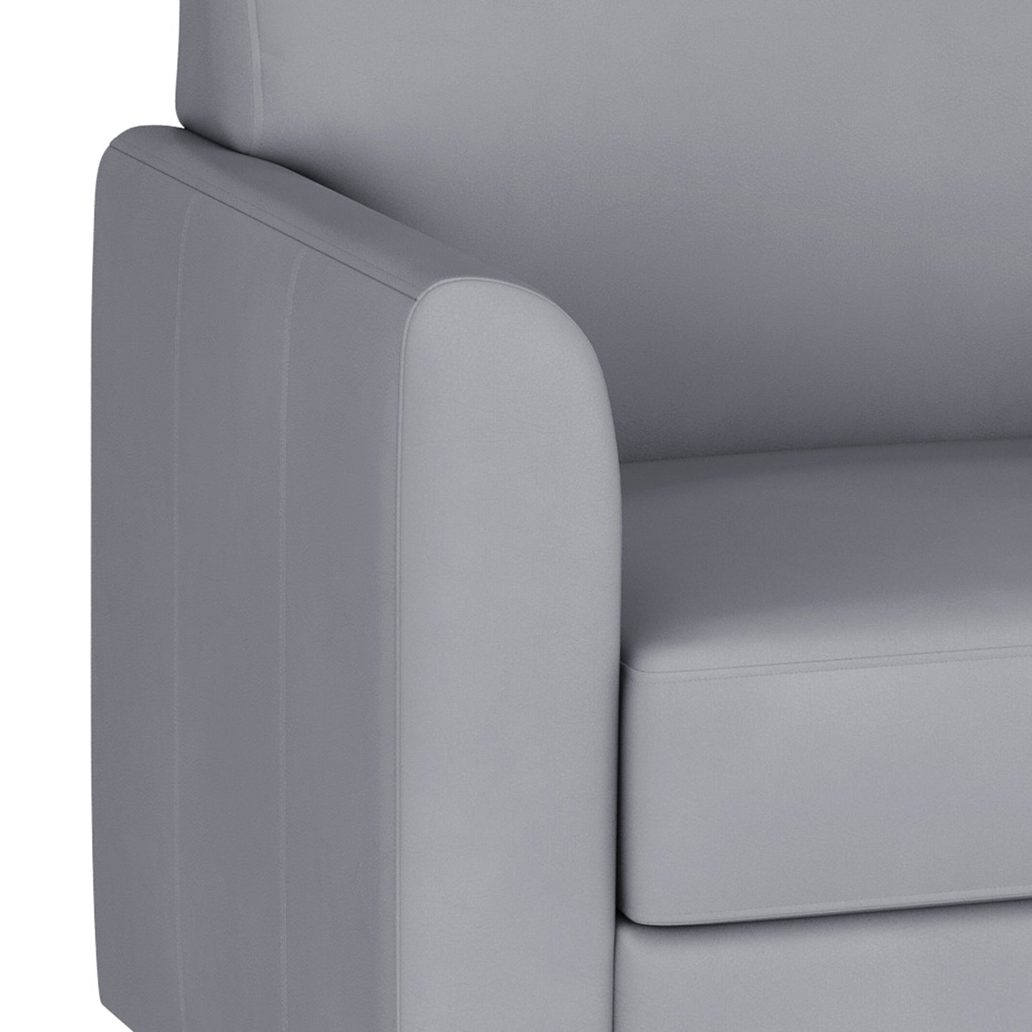 HERCULES Diplomat Gray LeatherSoft Sofa with Clean Line-Stitched Frame and Chrome Legs