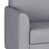 HERCULES Diplomat Gray LeatherSoft Sofa with Clean Line-Stitched Frame and Chrome Legs