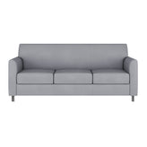 HERCULES Diplomat Gray LeatherSoft Sofa with Clean Line-Stitched Frame and Chrome Legs