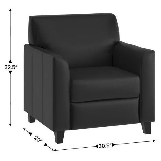 HERCULES Diplomat Series LeatherSoft Sofa Chair and Seat Reception Set