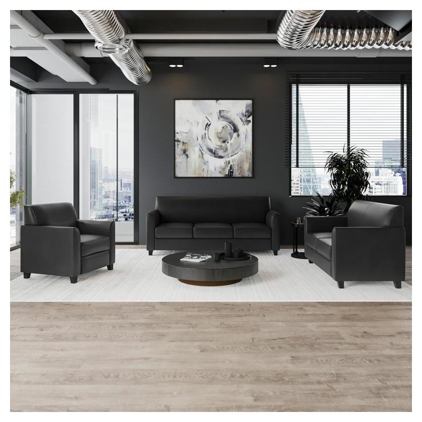 HERCULES Diplomat Series LeatherSoft Sofa Chair and Seat Reception Set