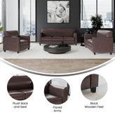 HERCULES Diplomat Series Reception Set in Brown LeatherSoft