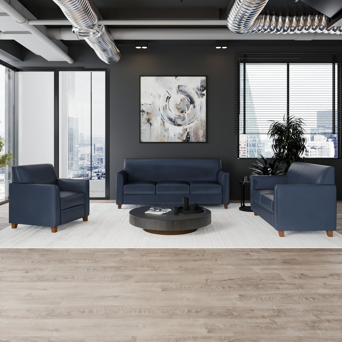 HERCULES Diplomat Series Reception Set in Navy LeatherSoft