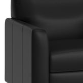 Agent Black LeatherSoft Reception Chair with Right Side Charging Bank, Includes 2 Outlets, 2USB Ports, 1 USB-C Port, Chrome Legs