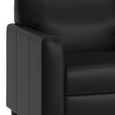 Agent Black LeatherSoft Reception Loveseat with Right Side Charging Bank, Includes 2 Outlets, 2USB Ports, 1 USB-C Port, Solid Wood Legs