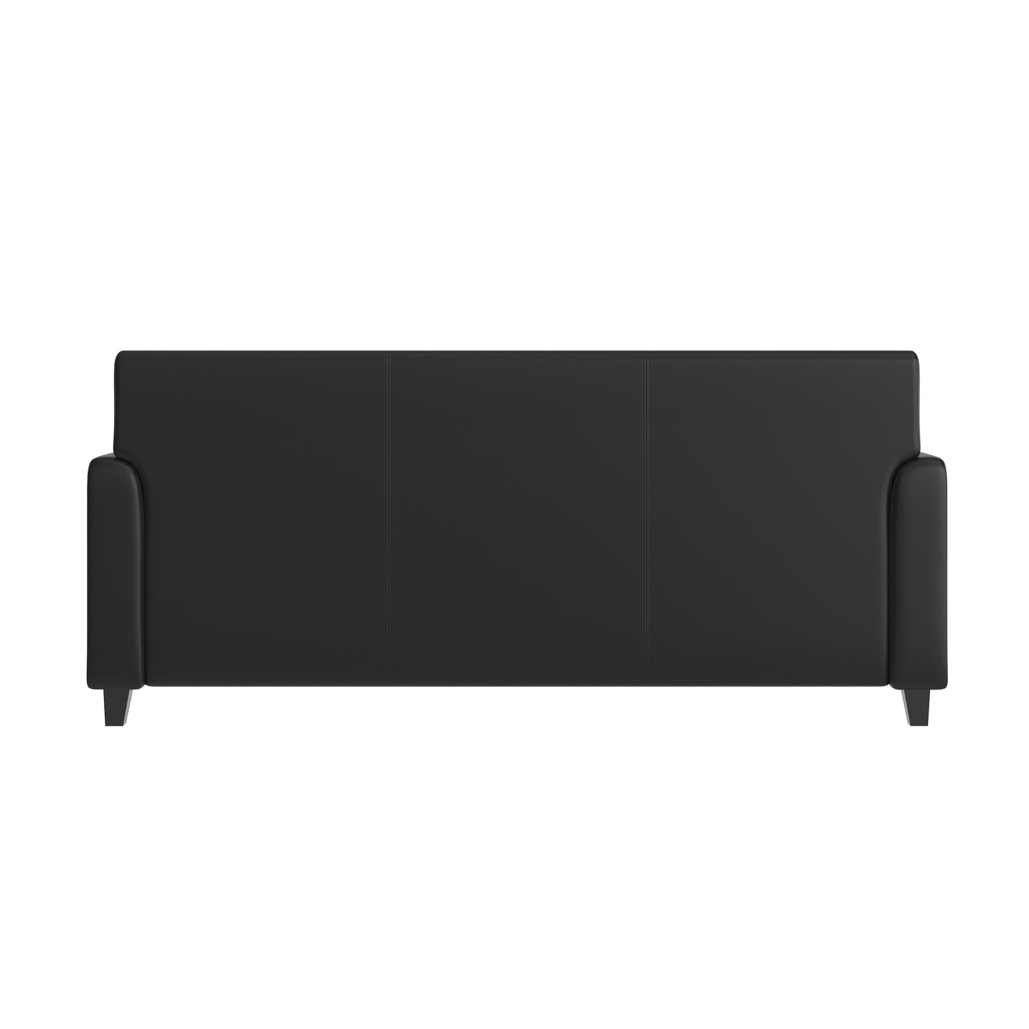 Agent Black LeatherSoft Reception Sofa with Left and Right Side Charging Banks, Includes 2 Outlets, 2USB Ports, 1 USB-C Port, Solid Wood Legs